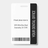 歯科医オフィスのロゴの写真ID黒 バッジ (裏面)