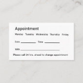 歯科医オフィスの明るいモダンアポイントメントカード 予約カード (裏面)