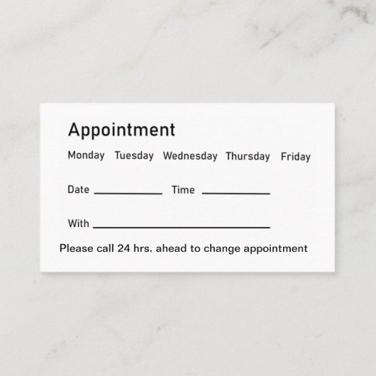 歯科医オフィスの明るいモダンアポイントメントカード 予約カード (裏面)