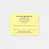 歯科医オフィスの次のアポイントメントのアラーム ポストイット (正面)