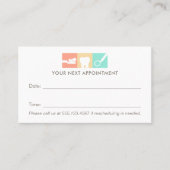 歯科医オフィスアポイントメントのアラーム 予約カード (正面)