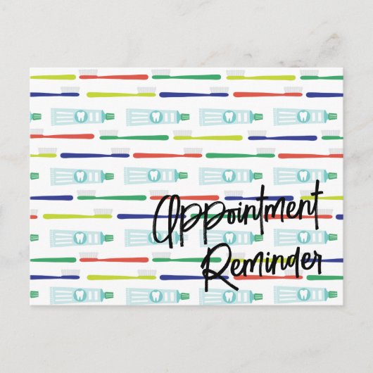 歯科医オフィスアポイントメントリマインダーポストカード ポストカード (正面)