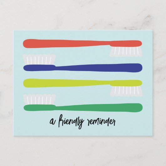 歯科医オフィスアポイントメントリマインダーポストカード ポストカード (正面)