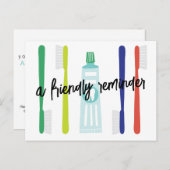 歯科医オフィスアポイントメントリマインダーポストカード ポストカード (正面/裏面)