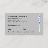 歯科医オフィスアポイントメントリマインダー名刺 名刺 (正面)