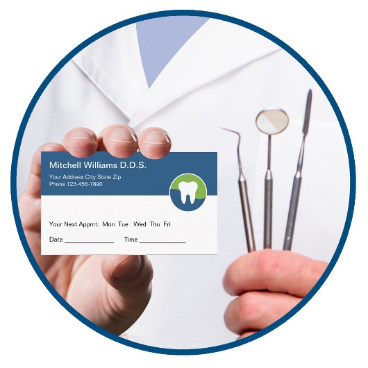 歯科医オフィスアポイントメント名刺 予約カード