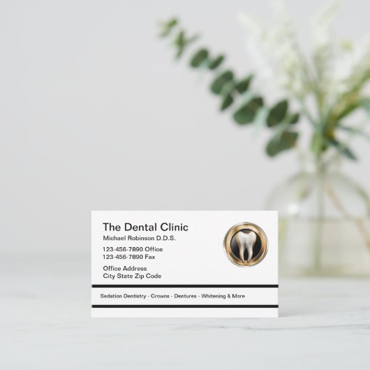 歯科医オフィスクラスアポイントメント名刺 名刺 (スタンド正面)