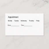 歯科医オフィスクラスアポイントメント名刺 名刺 (裏面)