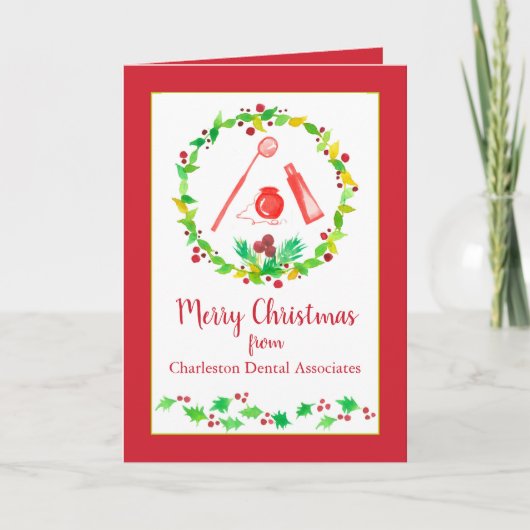歯科医オフィス事業からのメリークリスマス シーズンカード (正面)