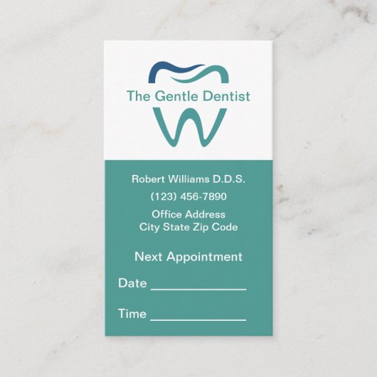 歯科医オフィス歯アポイントメント名刺 名刺 (正面)