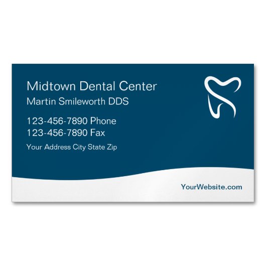歯科医オフィス編集可能な磁気名刺 マグネット名刺 (正面)