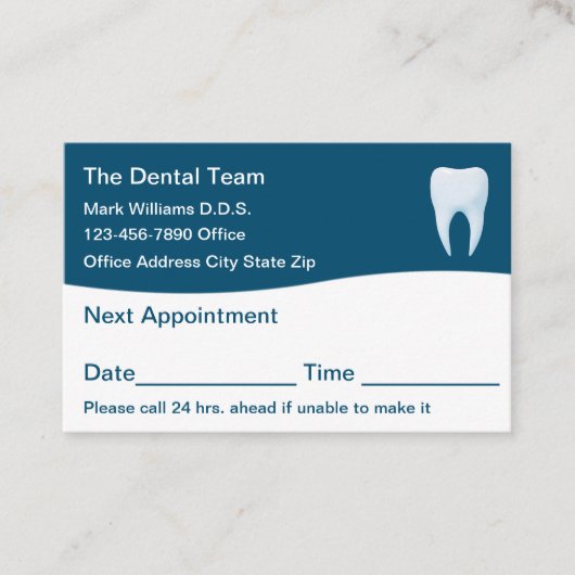 歯科医オフィス2面アポイントメント名刺 名刺 (正面)