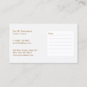 歯科医オフィスDDSアポイントメント名刺 予約カード (裏面)