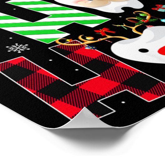 歯科医クリスマスおもしろい歯の歯科ギフトレッドプレイド ポスター (角)