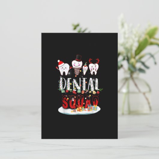 歯科医クリスマス歯科分隊おもしろいのBo用ライト 招待状 (スタンド正面)