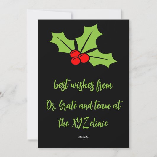 歯科医クリスマス シーズンカード (裏面)