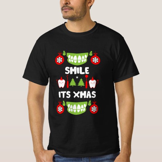 歯科医クリスマス Tシャツ (正面)