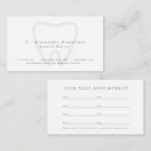 歯科医クリーンホワイトアポイントメントカード 名刺 (正面/裏面)