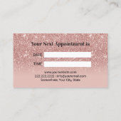 歯科医グリッター歯バラ金ゴールドグラデーションデンタルケア 予約カード (裏面)