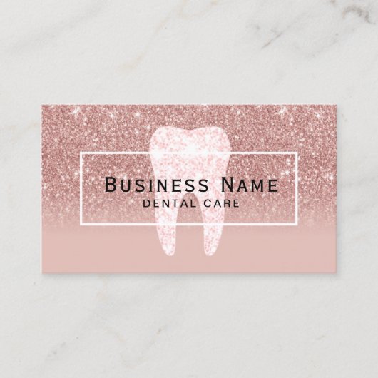 歯科医グリッター歯バラ金ゴールドグラデーションデンタルケア 予約カード (正面)