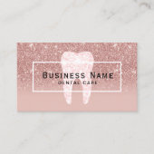 歯科医グリッター歯バラ金ゴールドグラデーションデンタルケア 名刺 (正面)
