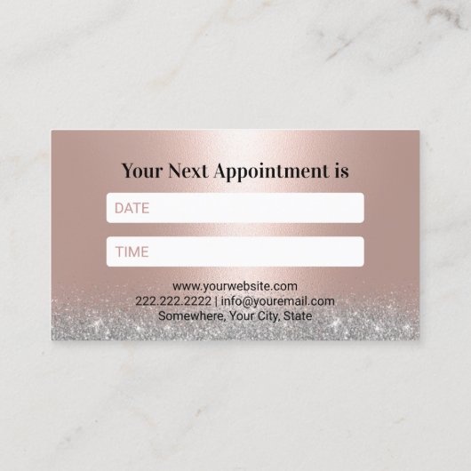 歯科医グリッター歯バラ金ゴールド歯科診療所 予約カード (裏面)