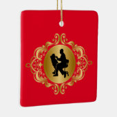 歯科医シルエットクリスマスオーナメント セラミックオーナメント (右)