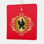 歯科医シルエットクリスマスオーナメント セラミックオーナメント (左)