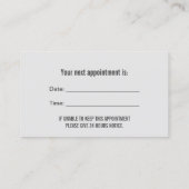 歯科医シルバーストライプデンタルケアネイビーブルー 予約カード (裏面)