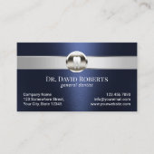 歯科医シルバーストライプデンタルケアネイビーブルー 予約カード (正面)