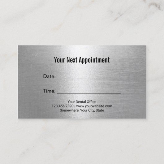 歯科医シルバーティースロゴモダン歯科医院 予約カード (裏面)