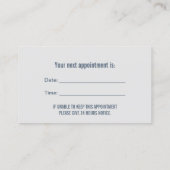 歯科医シルバー&ダスティブルーデンタルアポイントメント 予約カード (裏面)
