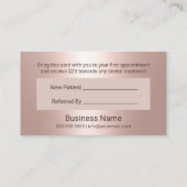 歯科医スマイルモダンバラ金ゴールド歯科紹介 紹介カード (裏面)