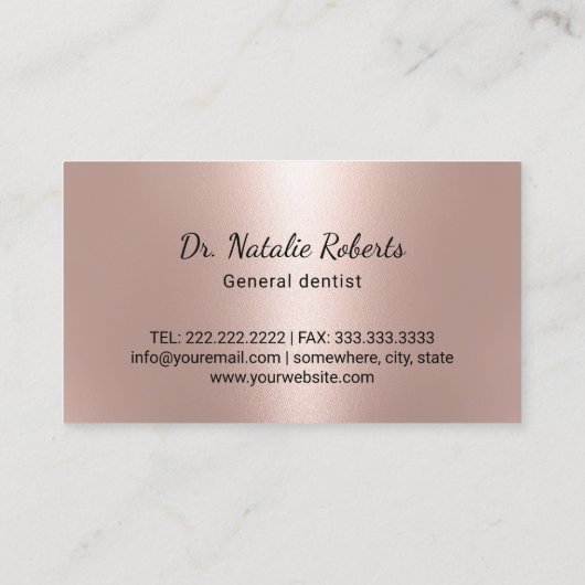 歯科医スマイル歯モダンバラ金ゴールドデンタルケア 名刺 (裏面)