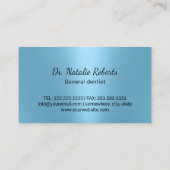 歯科医スマイル歯モダンライトブルーデンタルケア 名刺 (裏面)