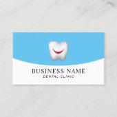 歯科医スマイル歯モダン青デンタルケア 名刺 (正面)