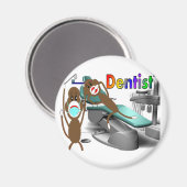 歯科医ソックモンキーギフト – ユニーク- マグネット (正面/裏面)