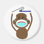 歯科医ソックモンキーシャツとギフト – 愛らしい マグネット (正面)