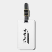 歯科医タイポグラフィ ラゲッジタグ (正面縦)