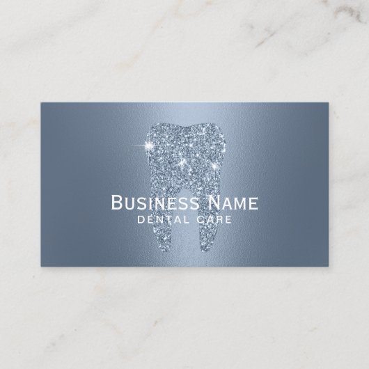 歯科医ダスティブルーグリッター歯金属歯科用 予約カード (正面)