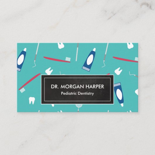 歯科医ツールのパターン | 小児歯科 名刺 (正面)