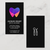 歯科医ツール | 歯のモダンカラフルアイコン 名刺 (正面/裏面)