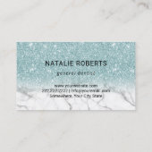 歯科医ティースブルーグリッター大理石デンタルケア 名刺 (裏面)