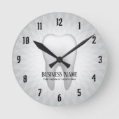 歯科医デンタルケアモダン白歯 ラウンド壁時計 (正面)