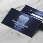 歯科医ネイビーブルーグリッター歯メタリック歯科 予約カード