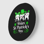 歯科医ハッピーSt patricks day歯科助手も ラージ壁時計 (傾斜)