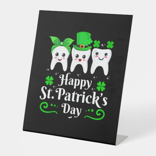 歯科医ハッピーSt patricks day歯科助手も 台座サイン (正面)
