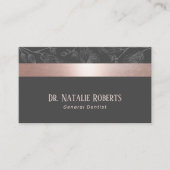 歯科医バラストライプ金ゴールドグレーフローラデンタルケア 名刺 (正面)