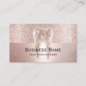 歯科医バラ金ゴールドグリッター歯モダン歯科 予約カード (正面)