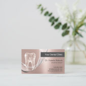 歯科医バラ金ゴールドグリッター歯水流歯科 予約カード (スタンド正面)